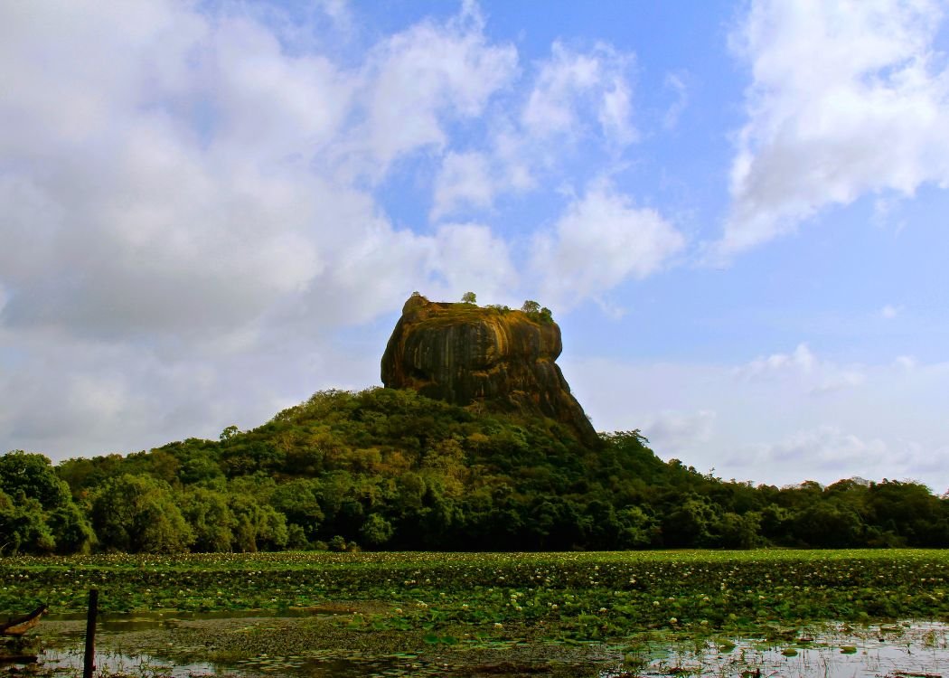 Sigiriya rock fortress rising above the jungle