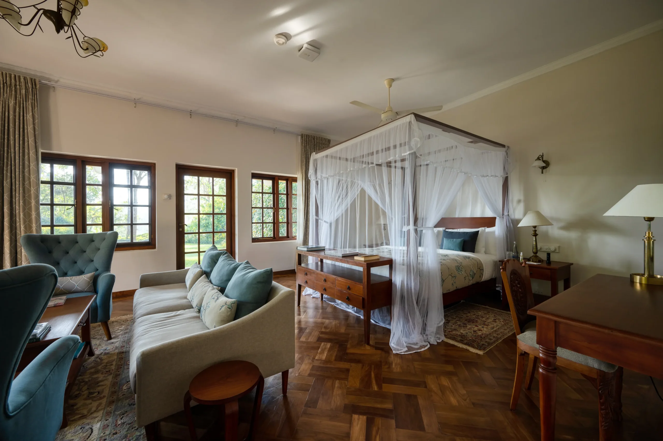 Bedroom with a four-poster bed at Ceylon Tea Trails