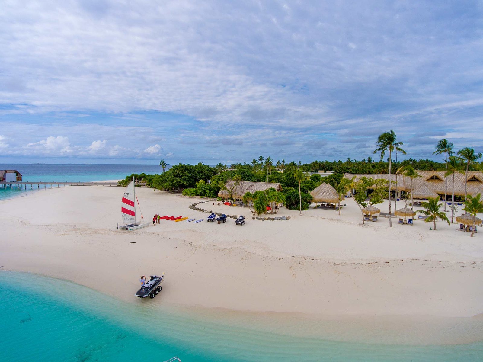 Watersports centre on the beach at Emerald Maldives Resort and Spa