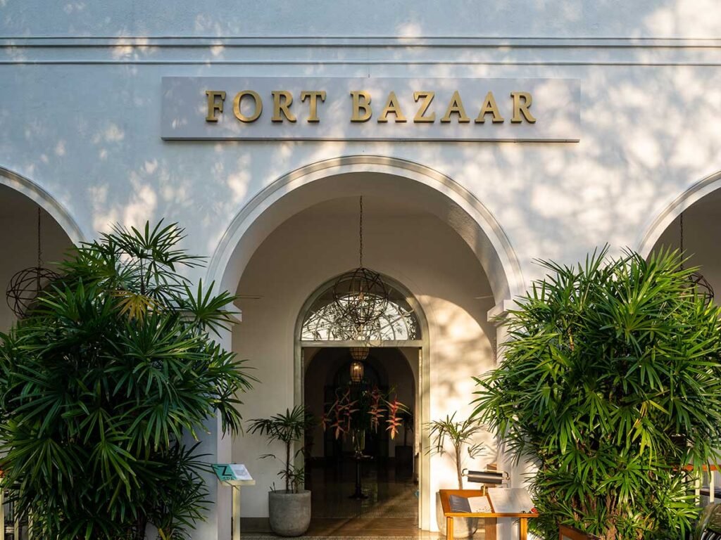 Arched courtyard entrance at Fort Bazaar, Galle Fort