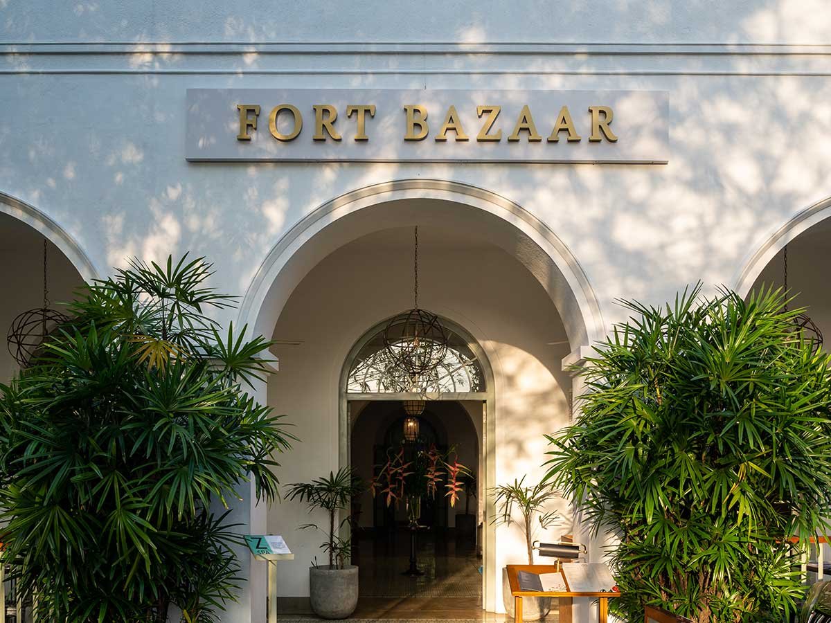 Arched courtyard entrance at Fort Bazaar, Galle Fort