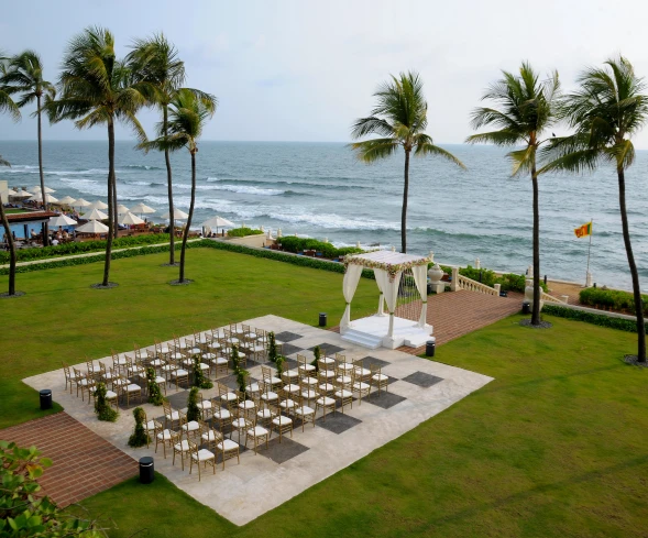 Event lawn beside the sea at Galle Face Hotel, Colombo