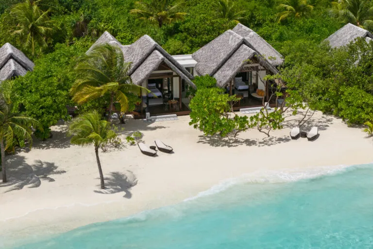 Aerial view of the beach villas at Heritance Aarah