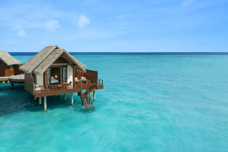 Overwater villa in the lagoon at Heritance Aarah