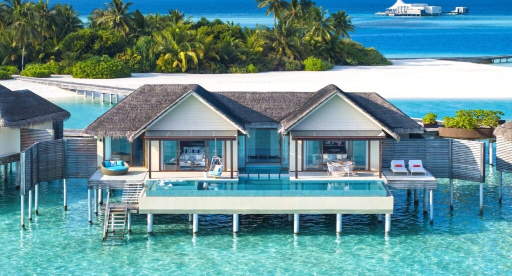 Overwater villas with private pools at Niyama Private Islands