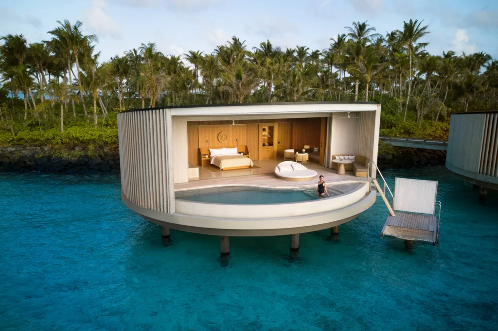 Curved overwater suite at The Ritz-Carlton Maldives, Fari Islands